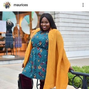 Maurices Green Floral plus sized dress 2x